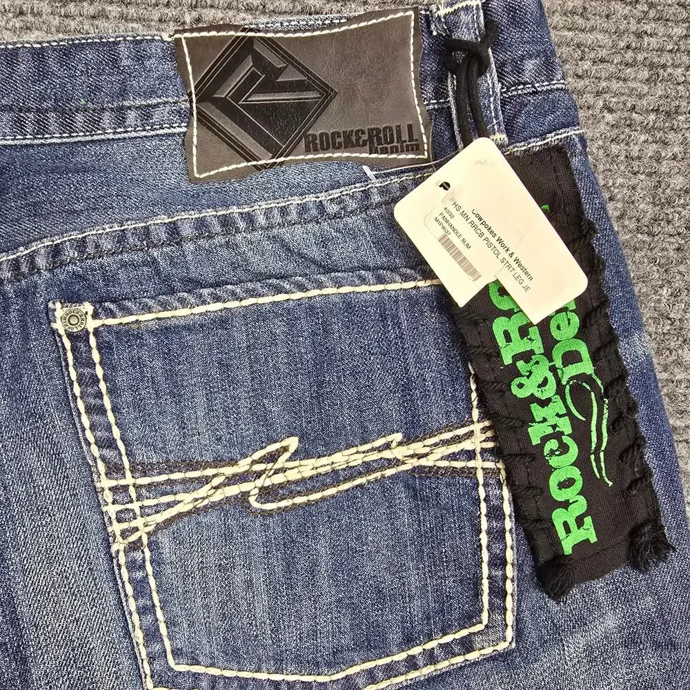 Rock & Roll Cowboy Pistol Jeans Mens 40x32 NWT Regular Straight Leg Western